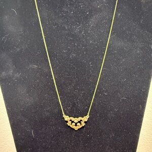 1928 Gold Filigree Heart Necklace vintage